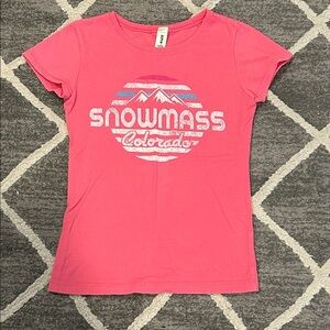 Pink Snowmass Colorado Girls T-Shirt